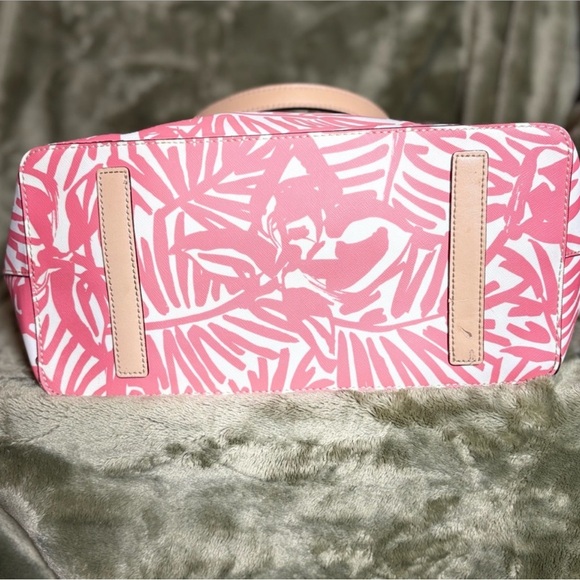 Kate Spade Pink and Cream Leaf Print Tote - Picture 3 of 3